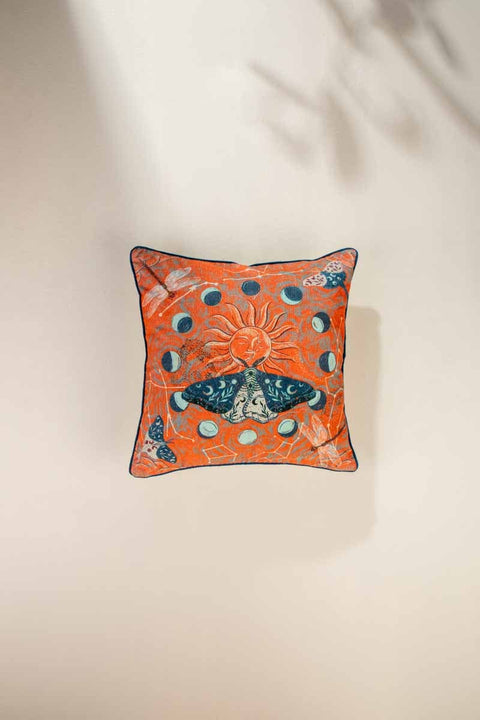 PRINT & PATTERN CUSHIONS Moth To Flame Orange Cushion Cover (46 Cm X 46 Cm)