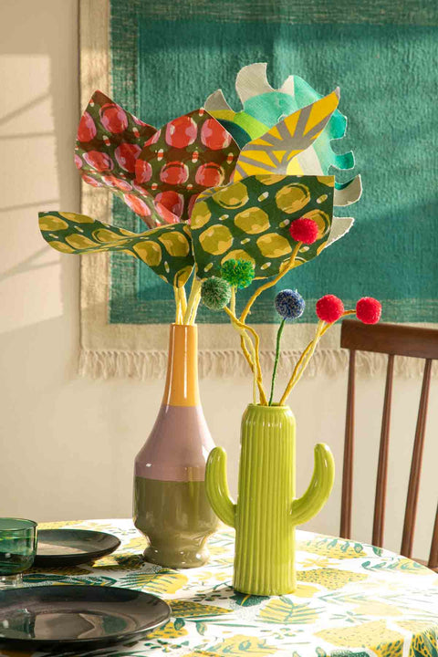 FLOWER VASES Motley Ceramic Vase (Multi-Colored)