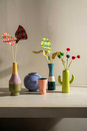 FLOWER VASES Motley Ceramic Vase (Multi-Colored)