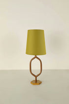Mula Rose Gold Table Lamp with Solid Taper Lampshade (Citron Green)