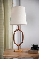 Mula Rose Gold Table Lamp with Solid Taper Lampshade (Off White)