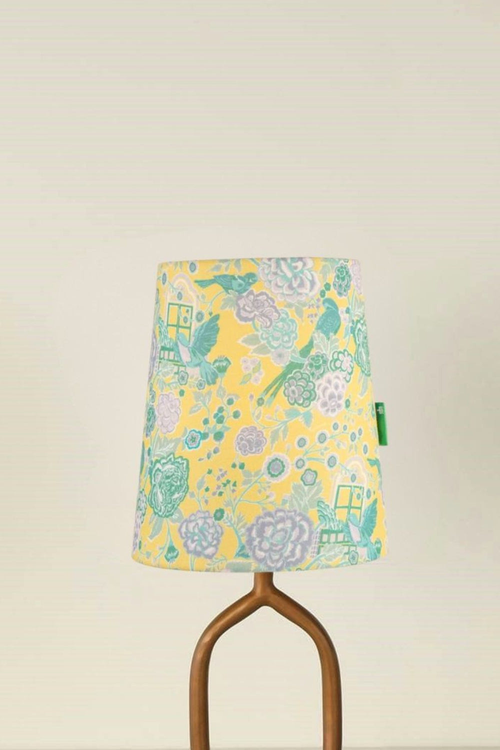 Damask Rose Small Taper Drum Lampshade (Butter Yellow)