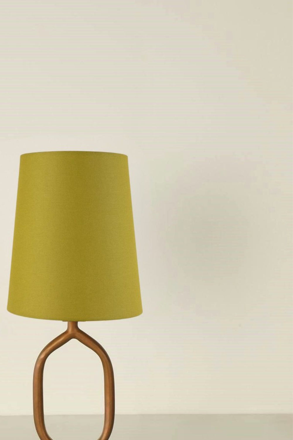 Mula Rose Gold Table Lamp with Solid Taper Lampshade (Citron Green)