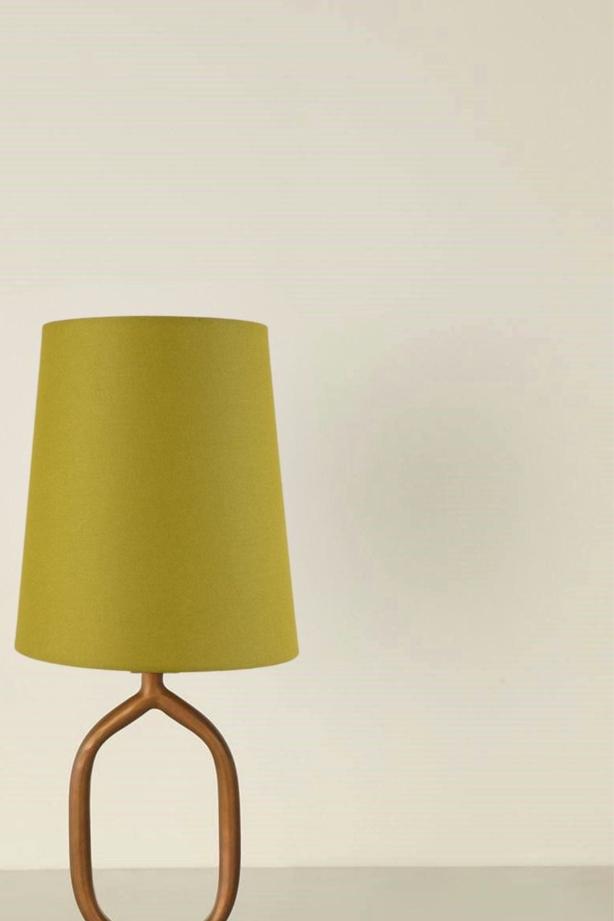 Mula Rose Gold Table Lamp with Solid Taper Lampshade (Citron Green)