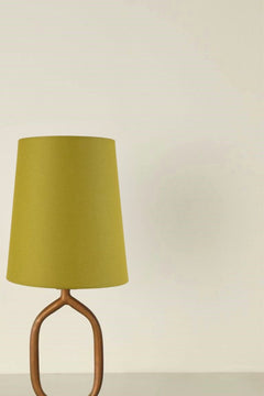 Mula Rose Gold Table Lamp with Solid Taper Lampshade (Citron Green)