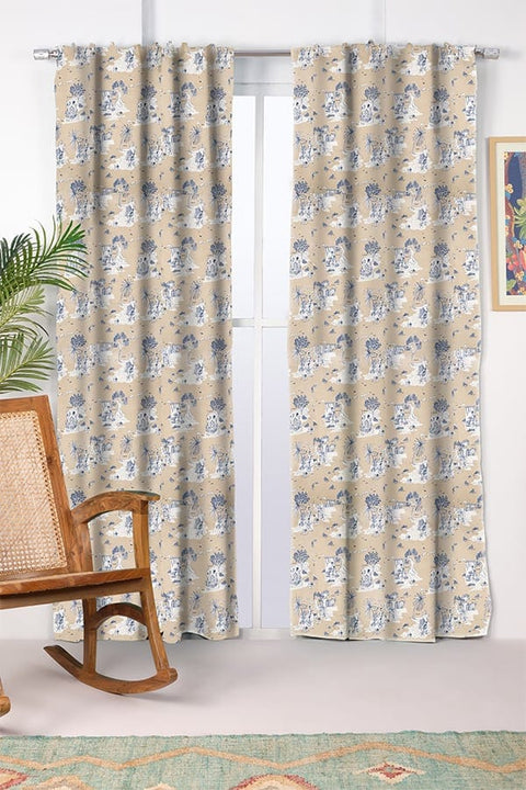 CURTAINS Mumbai Makers Cotton Drapes And Blinds (Taupe)
