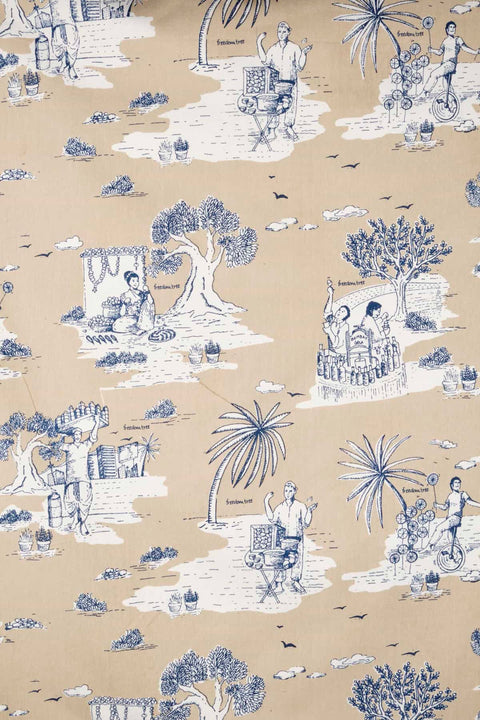 PRINT & PATTERN HEAVY FABRICS Mumbai Makers Printed Heavy Fabric And Curtains (Taupe)