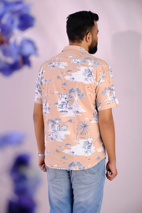 SHIRTS Mumbai Makers Printed Shirt (Taupe)