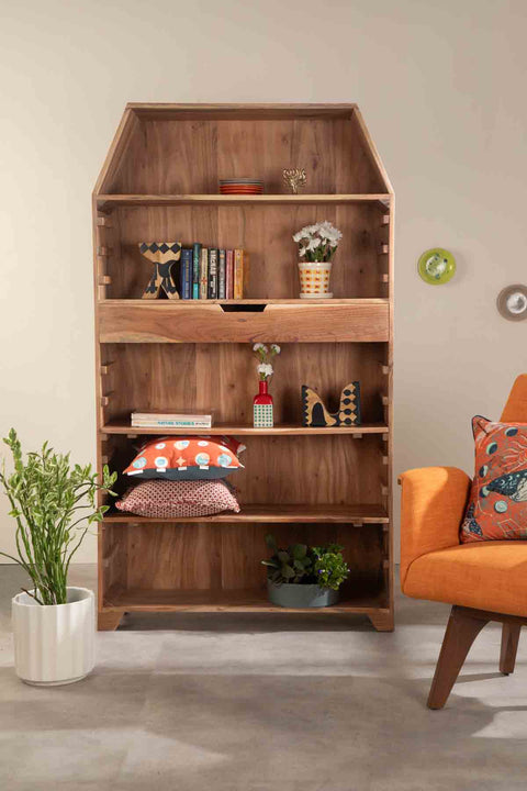 BOOKSHELVES Mystery Acacia Wood Bookshelf