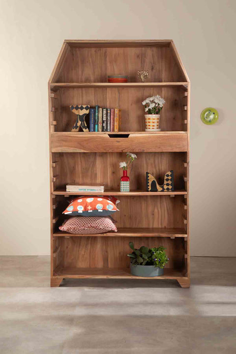 BOOKSHELVES Mystery Acacia Wood Bookshelf