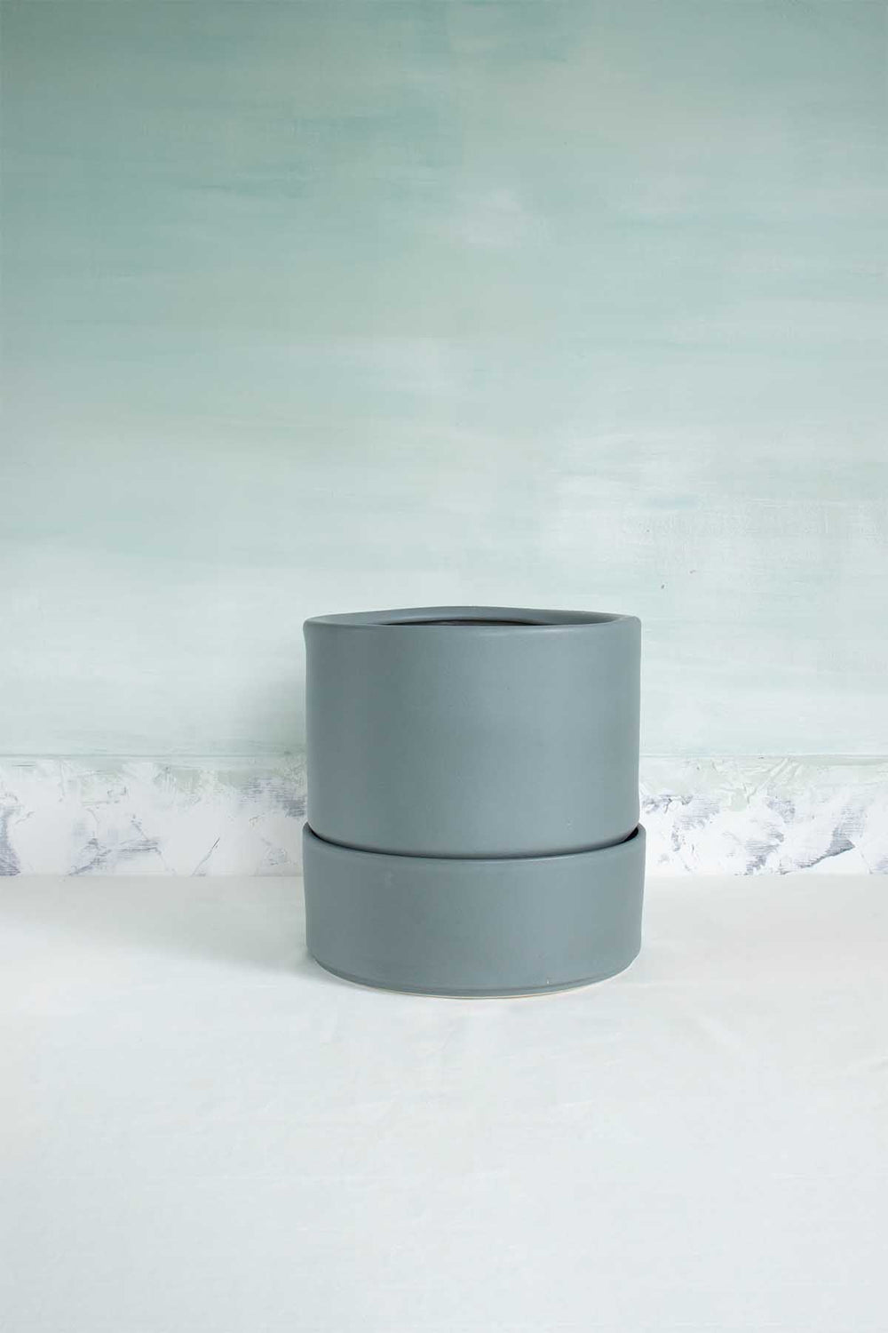 LARGE PLANTERS Nested Ceramic Large Planter With Tray