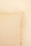 SOLID & TEXTURED CUSHIONS Nilgiri Geo Weave Beige Cushion Cover (41 Cm X 41 Cm)