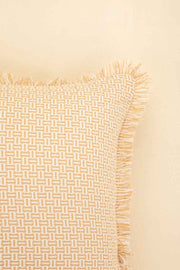 SOLID & TEXTURED CUSHIONS Nilgiri Geo Weave Beige Cushion Cover (41 Cm X 41 Cm)