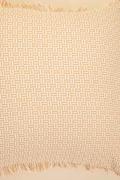SOLID & TEXTURED CUSHIONS Nilgiri Geo Weave Beige Cushion Cover (41 Cm X 41 Cm)