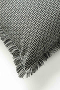 SOLID & TEXTURED CUSHIONS Nilgiri Black and White Cushion Cover (46 X 46 Cm)