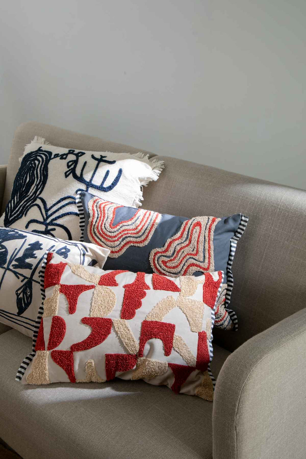 ACCENT CUSHIONS Noel Brick and Beige Cushion Cover (36 X 51 Cm)