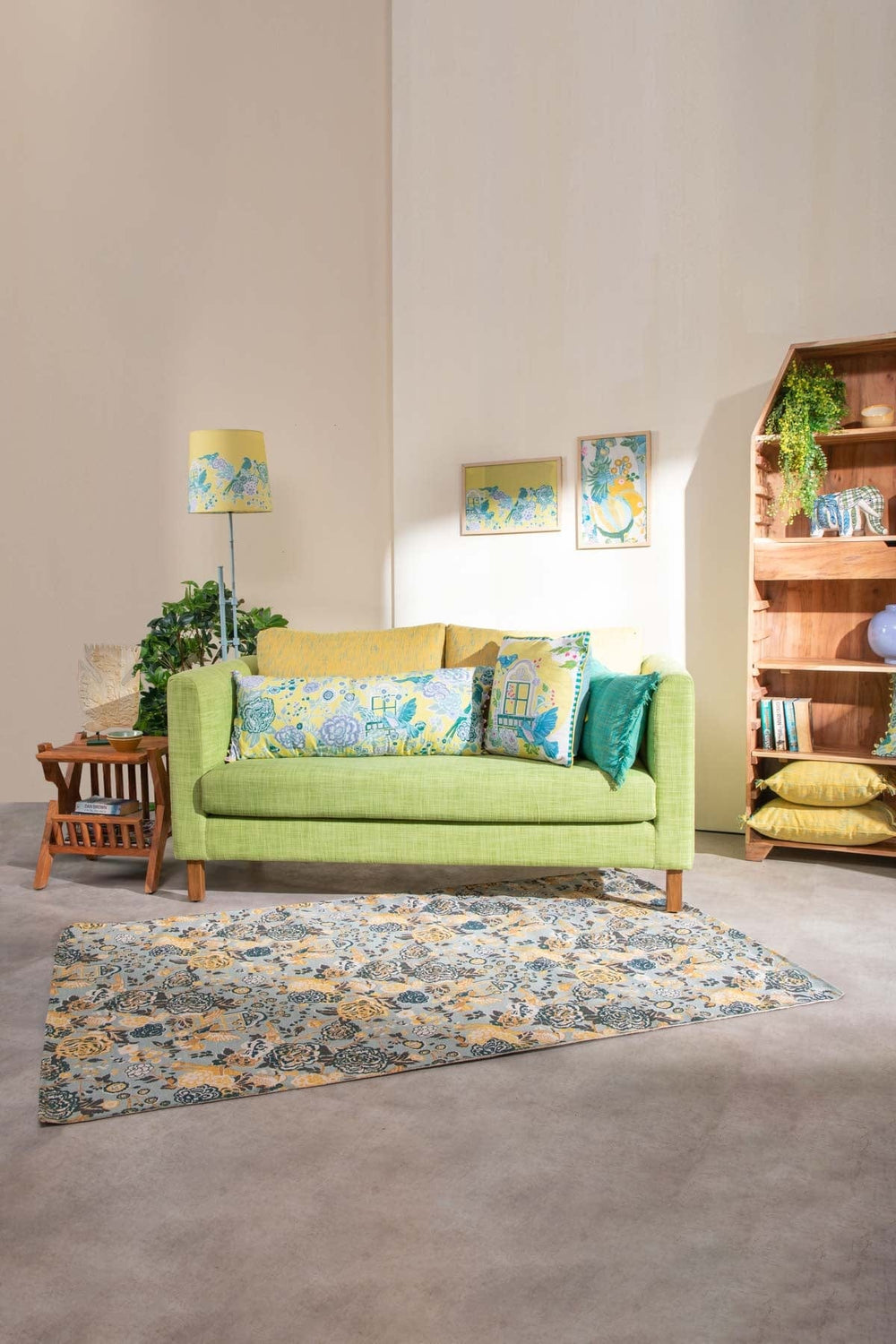 Raffia Citron Green Fabric