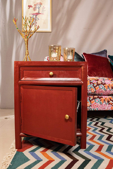 BEDSIDE TABLES Northern Lights Bedside Table (Red)