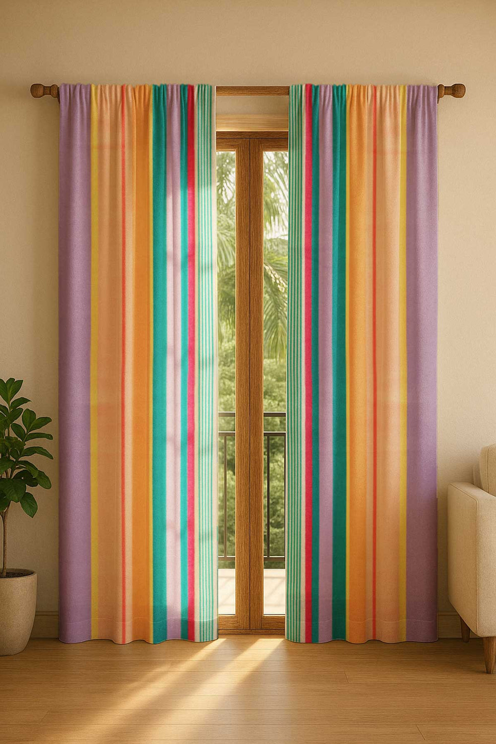CURTAINS Nu Happy Green Cotton Drapes And Blinds