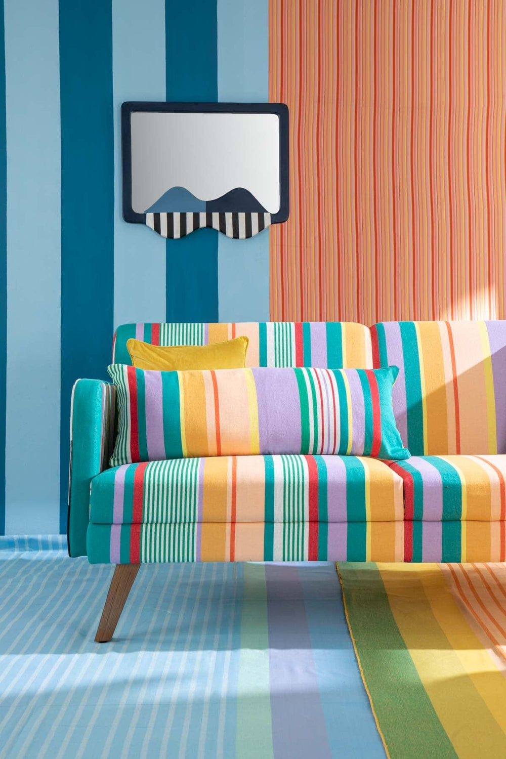 PRINT & PATTERN CUSHIONS Nu Happy Green Multi Cushion Cover (36 Cm X 90 Cm)