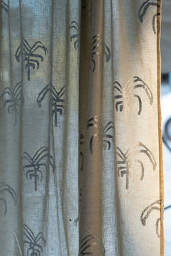 CURTAINS Nu Palms  Silver Sheer Curtain