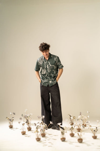 Buy Nu Primitive Cotton Satin Nightfall Neutral Printed Shirt Online ...