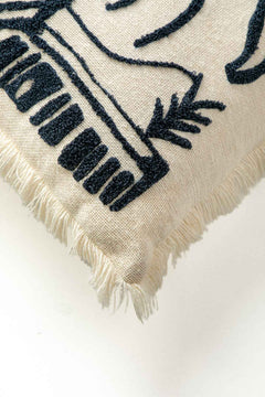 ACCENT CUSHIONS Nu Primitive Off White Cushion Cover (61 X 61 Cm)