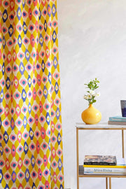 PRINT & PATTERN COTTON FABRICS Ogee Dots Cotton Fabric And Curtains (Yellow)