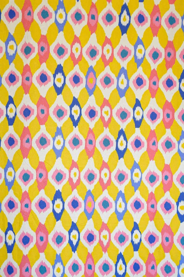 PRINT & PATTERN COTTON FABRICS Ogee Dots Cotton Fabric And Curtains (Yellow)