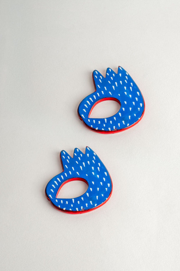BAR TOOLS Okey Doke Blue Napkin Ring (Set Of 2)