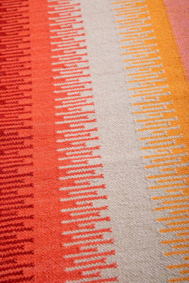 WOVEN & TEXTURED RUGS Ombre Ikkat Stripe Woven Rug (Washed Red)