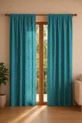 PRINT & PATTERN HEAVY FABRICS Ooty Geo Blue Waters Woven Heavy Fabric And Curtains