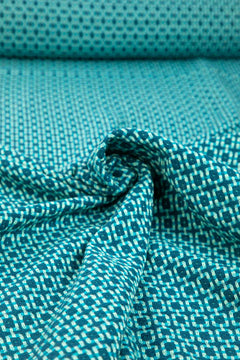 Ooty Geo Blue Waters Woven Heavy Fabric And Curtains