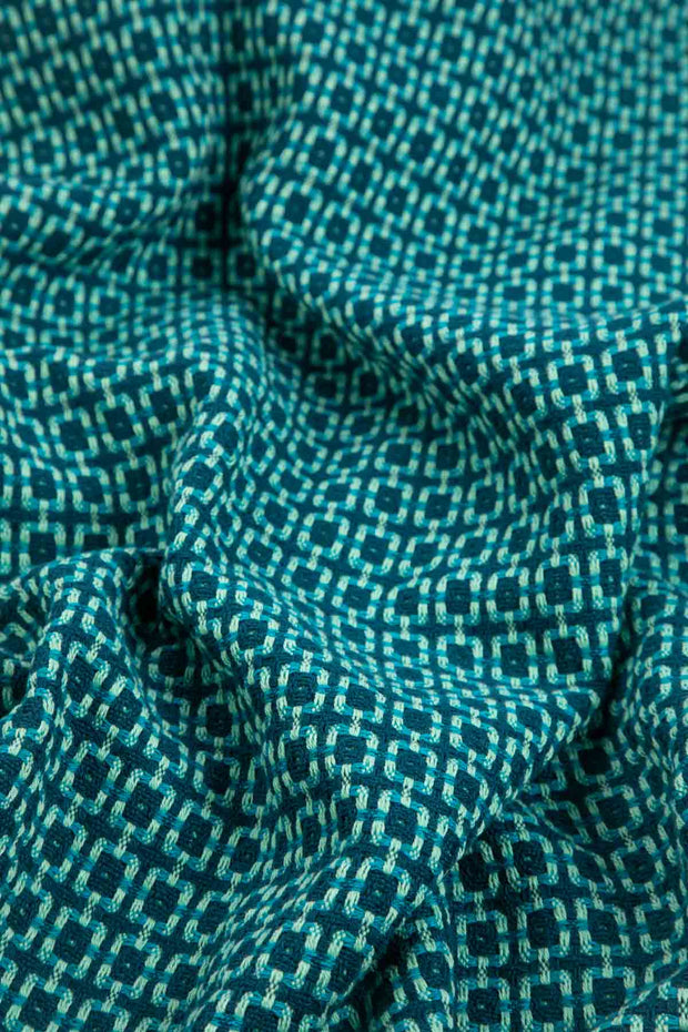 PRINT & PATTERN UPHOLSTERY FABRICS Ooty Geo Patterned Upholstery Fabric (Blue Waters)