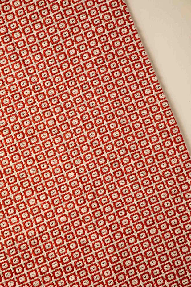 PRINT & PATTERN UPHOLSTERY FABRICS Ooty Geo Patterned Upholstery Fabric (Red Earth)