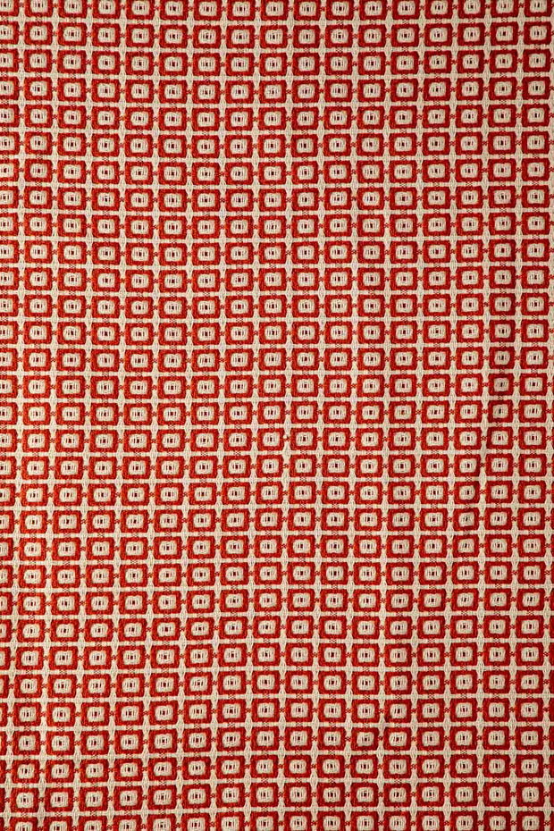 PRINT & PATTERN UPHOLSTERY FABRICS Ooty Geo Patterned Upholstery Fabric (Red Earth)