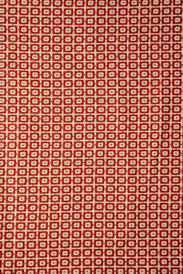 PRINT & PATTERN UPHOLSTERY FABRICS Ooty Geo Patterned Upholstery Fabric (Red Earth)