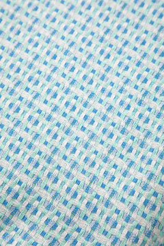 SOLID & TEXTURED BEDCOVERS Ooty Geo Recycled Cotton Bedcover (Mint Blue)