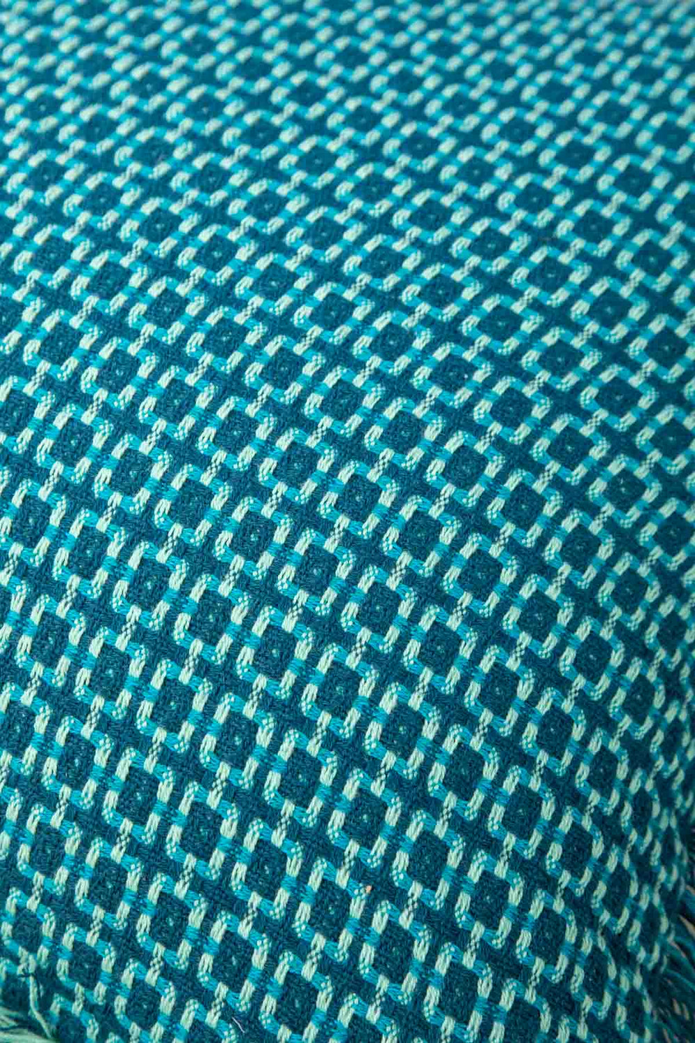 SOLID & TEXTURED CUSHIONS Ooty Geo Water Blue Cushion Cover (46 X 46 Cm)