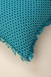 SOLID & TEXTURED CUSHIONS Ooty Geo Water Blue Cushion Cover (46 X 46 Cm)