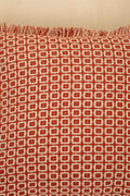 SOLID & TEXTURED CUSHIONS Ooty Geo Weave Red Earth Cushion Cover (41 Cm X 41 Cm)
