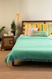 SOLID & TEXTURED BEDCOVERS Oram Woven Cotton Bedcover (Morning Mint)