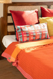 SOLID & TEXTURED BEDCOVERS Oram Woven Cotton Bedcover (Orange Spice)