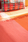 SOLID & TEXTURED BEDCOVERS Oram Woven Cotton Bedcover (Orange Spice)