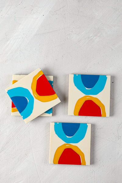 TRIVETS & COASTERS Painted Circle Coaster (Set Of 4)