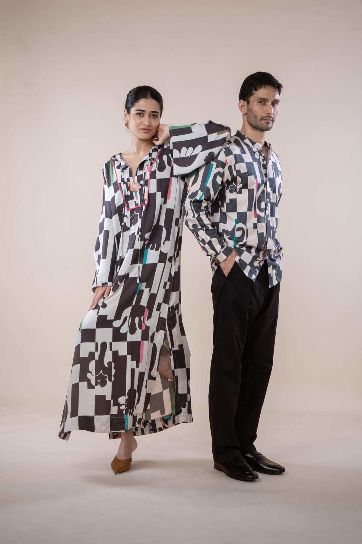 SHIRTS Palmyrah Printed Shirt (Shadow Grey)