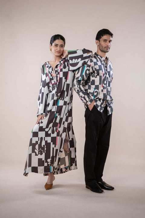 SHIRTS Palmyrah Printed Shirt (Shadow Grey)