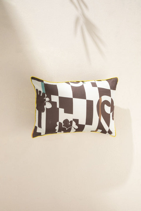 PRINT & PATTERN CUSHIONS Palmyrah  Creme Brown Cushion Cover (36 Cm X 50 Cm)