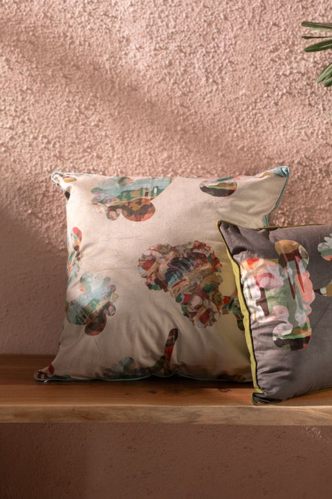 SHAMS & FLOOR CUSHIONS Palmyrah  Beige Cushion Cover (61 Cm X 61 Cm)