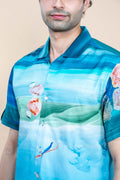 SHIRTS Pangong Lake Printed Camp Shirt (Water Blue)